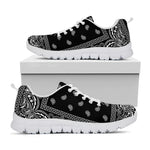 Black And White Paisley Bandana Print White Sneakers