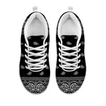 Black And White Paisley Bandana Print White Sneakers