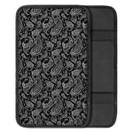 Black And White Paisley Pattern Print Car Center Console Cover