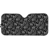 Black And White Paisley Pattern Print Car Sun Shade