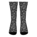 Black And White Paisley Pattern Print Crew Socks
