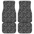 Black And White Paisley Pattern Print Front and Back Car Floor Mats