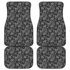 Black And White Paisley Pattern Print Front and Back Car Floor Mats