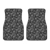 Black And White Paisley Pattern Print Front Car Floor Mats