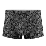 Black And White Paisley Pattern Print Men's Boxer Briefs