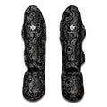 Black And White Paisley Pattern Print Muay Thai Shin Guards