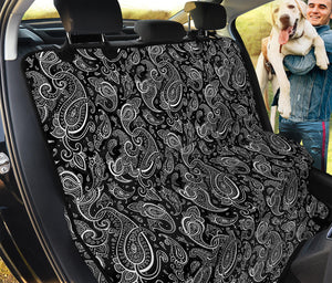 Black And White Paisley Pattern Print Pet Car Back Seat Cover