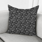 Black And White Paisley Pattern Print Pillow Cover