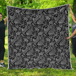 Black And White Paisley Pattern Print Quilt