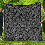 Black And White Paisley Pattern Print Quilt