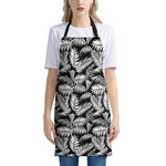 Black And White Palm Leaves Print Apron