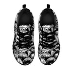 Black And White Palm Leaves Print Black Sneakers