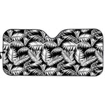 Black And White Palm Leaves Print Car Sun Shade