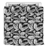 Black And White Palm Leaves Print Duvet Cover Bedding Set