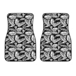 Black And White Palm Leaves Print Front Car Floor Mats