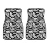 Black And White Palm Leaves Print Front Car Floor Mats