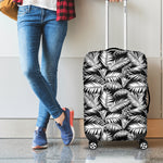 Black And White Palm Leaves Print Luggage Cover