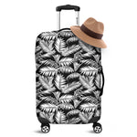 Black And White Palm Leaves Print Luggage Cover