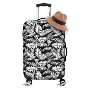 Black And White Palm Leaves Print Luggage Cover