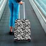 Black And White Palm Leaves Print Luggage Cover