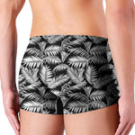 Black And White Palm Leaves Print Men's Boxer Briefs