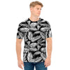 Black And White Palm Leaves Print Men's T-Shirt