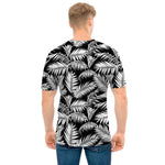 Black And White Palm Leaves Print Men's T-Shirt