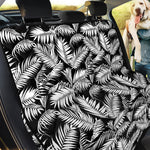 Black And White Palm Leaves Print Pet Car Back Seat Cover