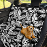Black And White Palm Leaves Print Pet Car Back Seat Cover