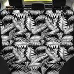 Black And White Palm Leaves Print Pet Car Back Seat Cover