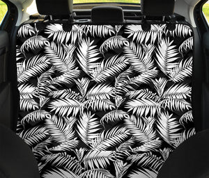 Black And White Palm Leaves Print Pet Car Back Seat Cover