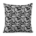 Black And White Palm Leaves Print Pillow Cover