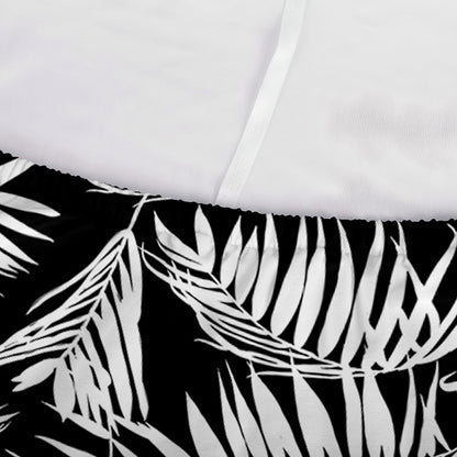 Black And White Palm Leaves Print Sofa Cover