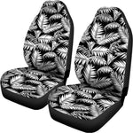 Black And White Palm Leaves Print Universal Fit Car Seat Covers