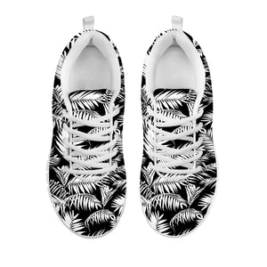 Black And White Palm Leaves Print White Sneakers