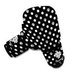 Black And White Paw And Polka Dot Print Boxing Gloves