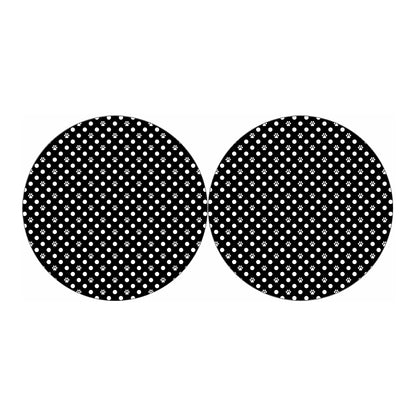 Black And White Paw And Polka Dot Print Car Coasters