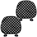 Black And White Paw And Polka Dot Print Car Headrest Covers