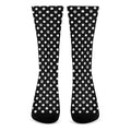 Black And White Paw And Polka Dot Print Crew Socks