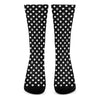 Black And White Paw And Polka Dot Print Crew Socks