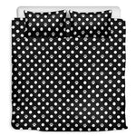 Black And White Paw And Polka Dot Print Duvet Cover Bedding Set