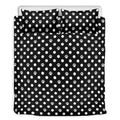 Black And White Paw And Polka Dot Print Duvet Cover Bedding Set