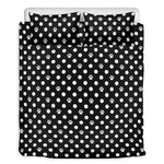 Black And White Paw And Polka Dot Print Duvet Cover Bedding Set