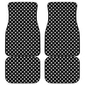 Black And White Paw And Polka Dot Print Front and Back Car Floor Mats