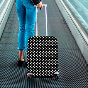 Black And White Paw And Polka Dot Print Luggage Cover