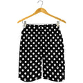 Black And White Paw And Polka Dot Print Men's Shorts