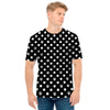 Black And White Paw And Polka Dot Print Men's T-Shirt