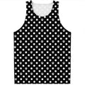 Black And White Paw And Polka Dot Print Men's Tank Top