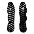 Black And White Paw And Polka Dot Print Muay Thai Shin Guards