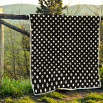 Black And White Paw And Polka Dot Print Quilt